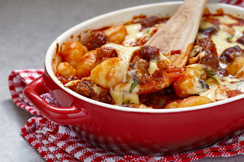 Baked Gnocchi with Sausage and Cheese Photo