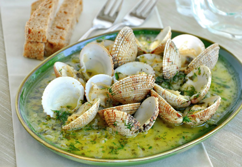 Clams in White Wine Sauce Photo