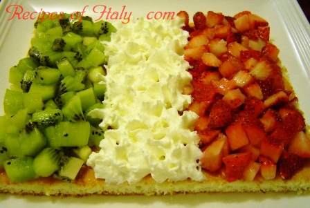 Italian Flag Cake with Fresh Fruit Photo