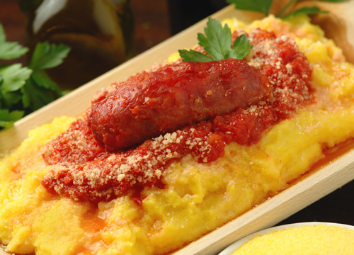 Polenta with Sausages Photo